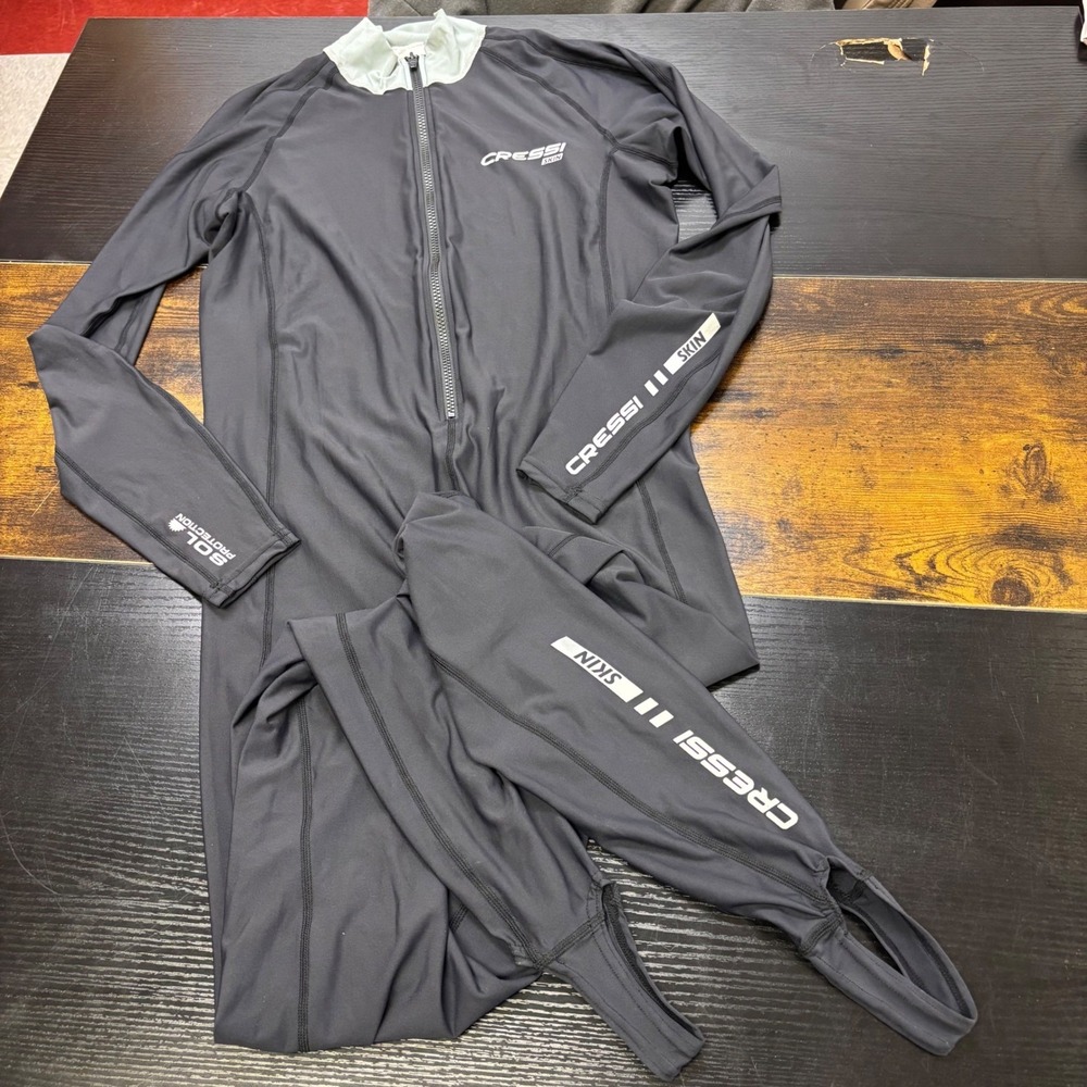 Cressi Skin All-In-One Skin Suit UV UPF 50+ Full Body‎ Rash Guard Black XL CR005